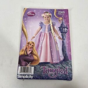 Simplicity 2065 Disney Tangled Rapunzel Costume Sewing Pattern Size A 3-8 Uncut